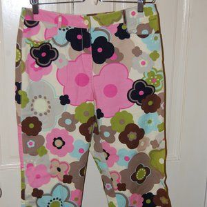 Vintage vibe floral ankle pants